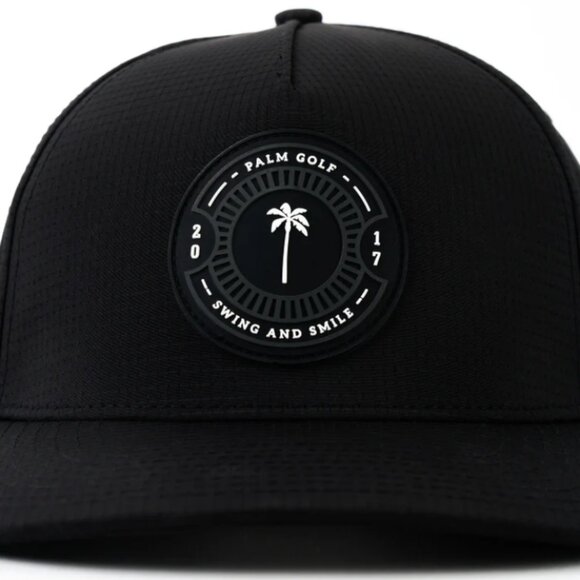Palm Golf Co Icon Performance Snap Back Golf Hat Black Cap - Picture 2 of 3